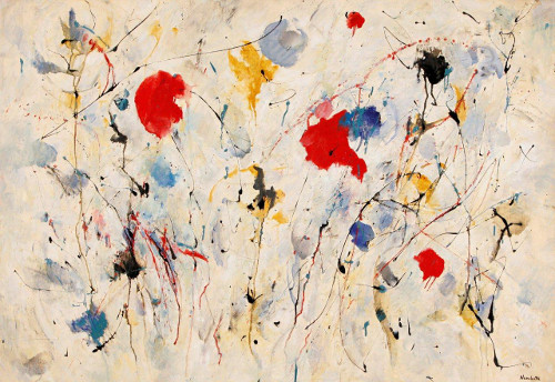 「狂詩曲Ｄ」 1962年 89.4×130.3cm 油彩、キャンバス 