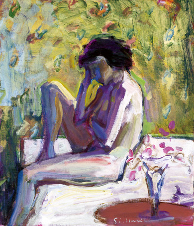 「裸婦坐像」53.0×45.5cm　油彩、キャンバス