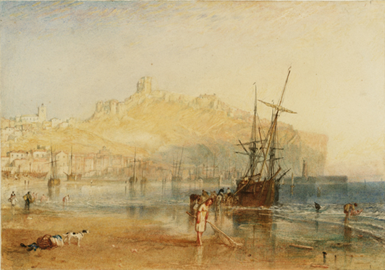 「スカボロー（版画集「イングランドの港」のための原画）」 1825年頃 水彩・鉛筆、紙　ⓒTate 2013-2014