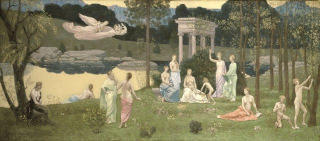 「諸芸術とミューズたちの集う聖なる森」 1884-89年頃 油彩・カンヴァス シカゴ美術館蔵 93.0×231.0cm  Potter Palmer Collection 1922.445 Photography ⓒThe Art Institute of Chicago