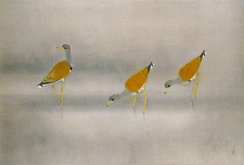 「晨」1974年112.0×162.0cm 紙本彩色 株式会社ヤマタネ蔵