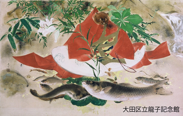 「獺祭」1949年　154.5×245.0cm　紙本彩色