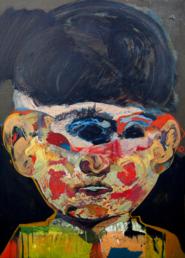 山下耕平「にんじん」　2013年　79.5×57.0ｍｍ　パネル･アクリル･カラーインク
