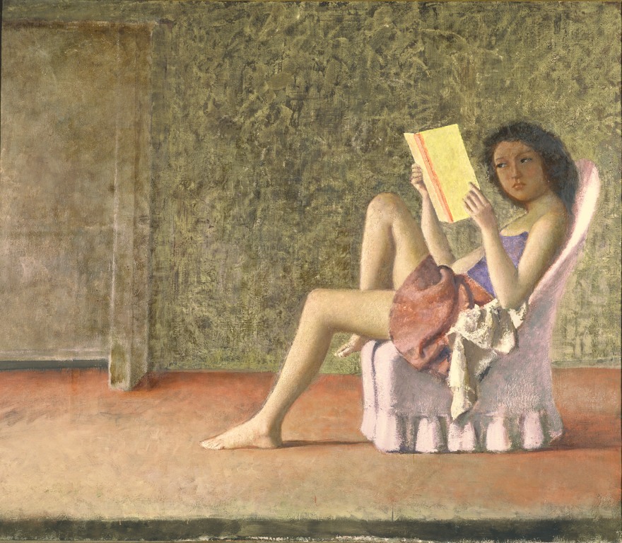 ｢読書するカティア｣ 1968-76年　カゼイン、テンペラ、カンヴァス 179 × 211 cm　個人蔵　Photo: Steve Zane