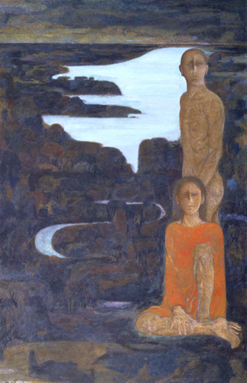 髙山辰雄「行人」1969年　東京都現代美術館蔵