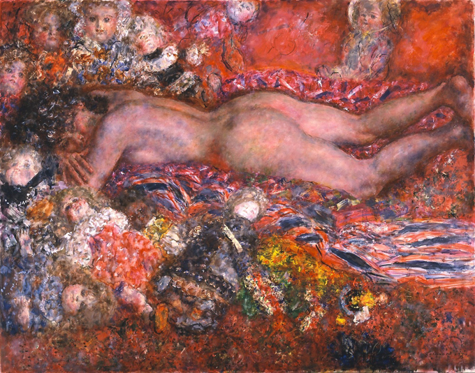 宮本三郎《假眠》　1974年、カンヴァス・油彩