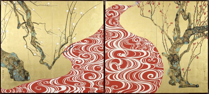 山本太郎「紅白紅白梅図屏風」  ©Taro YAMAMOTO courtesy of imura art gallery