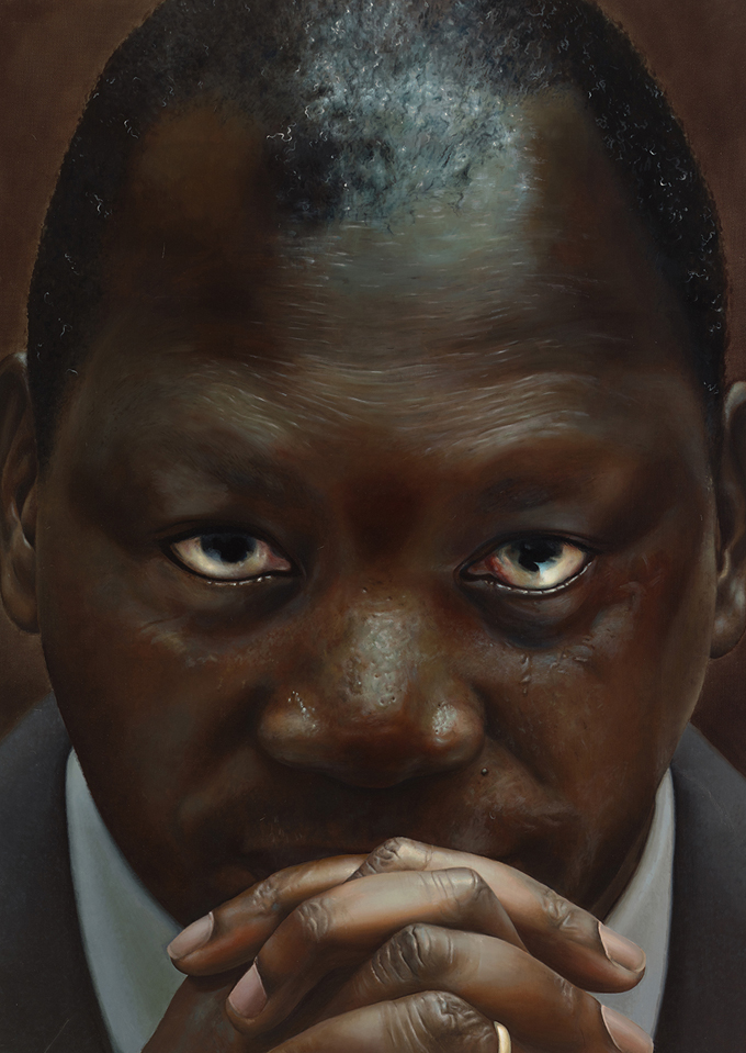 ブラッドレー・マッカラム Bradley McCallum "Thomas Lubanga Dyilo" 2014, 165.1 x 118.11 cm oil on linen ©Bradley McCallum