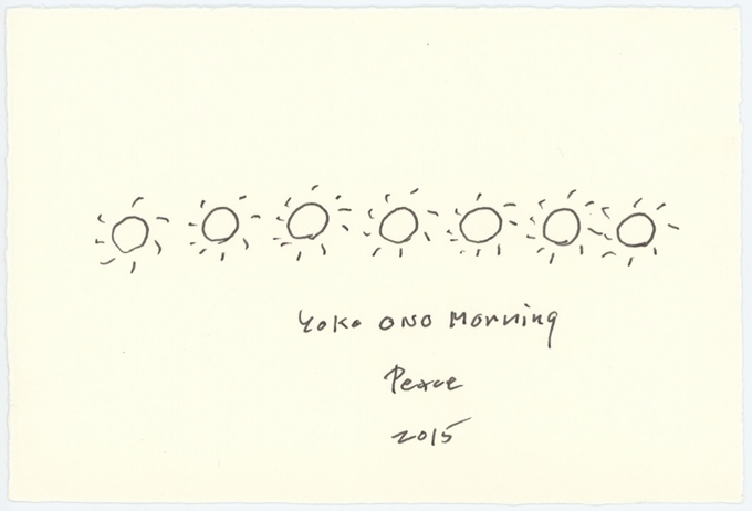 Yoko Ono YOKO ONO MORNING PEACE 2015. Spring 2015. Ink on paper; drawing for the event 