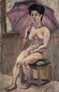 萬鉄五郎「日傘の裸婦」1913年　神奈川県立近代美術館蔵