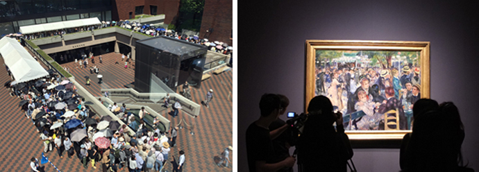 長蛇の列が話題となった若冲展（左）と、『ムーラン・ド・ラ・ギャレット』が展示されたルノワール展（右）