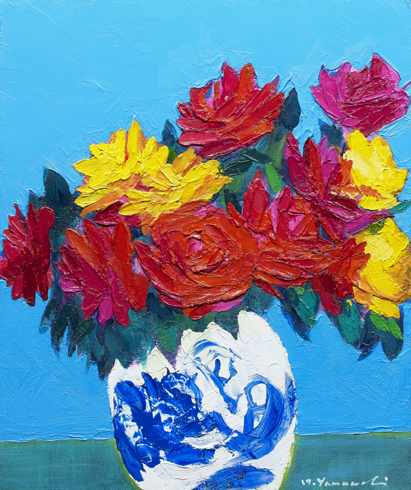 「花瓶に薔薇」45.5×37.9cm