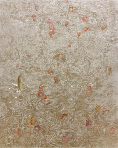《トト曼荼羅》2019年 162.1×130.3cm　麻布にエンカウスティーク、岩絵具