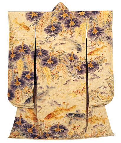 木村雨山「友禅游魚模様振袖」