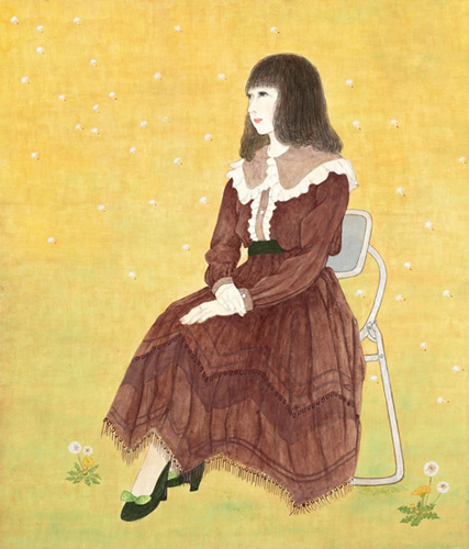 よく遊ぶ子供だが机に向うと動かない、と母が語る幼い頃の私である。<br />
花嫁姿が好きでよく描いた。成長する程に若い清楚な女性を描く様になり、木箱に大切に仕舞い長い年月私の願いで保管されたが、家を増築する時芥と一緒に焼却され、その心のなさに失望した。<br />
年を経て描いたこの一枚の絵が当時を偲ばす縁となっている。