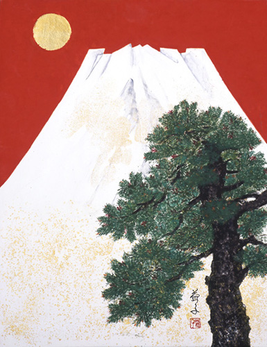 日本の中心に凛として聳え立つ富士山、四方八方、春夏秋冬、朝な夕な<br />
あらゆる角度から見ても誇らしさをもって聳え立っている。<br />
そんな富士山に魅了して描き続けています。<br />
自然界の厳しさと豊かさうもつ富士、私の心に深くうったえるもの<br />
理想　願望　審美さなど<br />
数々の表現によろこびを感じつつ
