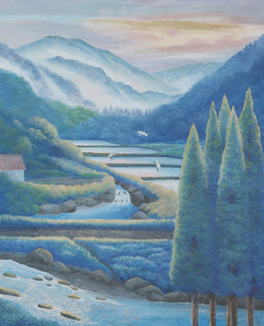 戦争のない国、平和な国日本で、今、１日に100人の人が自ら命を断つ。<br />
明日への夢と希望を！<br />
そんな思いで絵筆を持つ私は、その絵の中に、人生の喜びを表現したいと思っている。