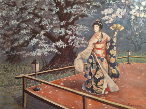 スペインでの展覧会なので、欧州の人に「日本の情緒」を知って貰いたいとわかりやすいテーマで描きました。