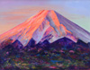 私は老いた父と母を励ますために「初陽の赤富士」を描きました。<br />
人々の幸せを祈りつつ、世界に誇る富士山の絵を描き続けることに自分も生きがいを感じます。